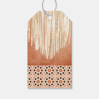 Étiquettes-cadeau Macrame en tuile Boho Terracotta moderne