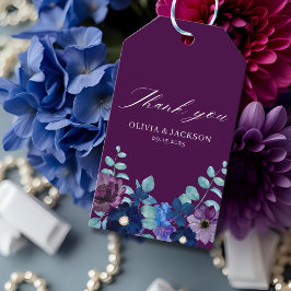 Étiquettes-cadeau Magenta Eucalyptus Floral Mariage d'hiver Favorise