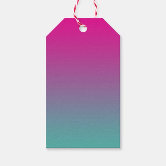Étiquettes-cadeau Magenta Purple et Ombre Turquoise (Devant)