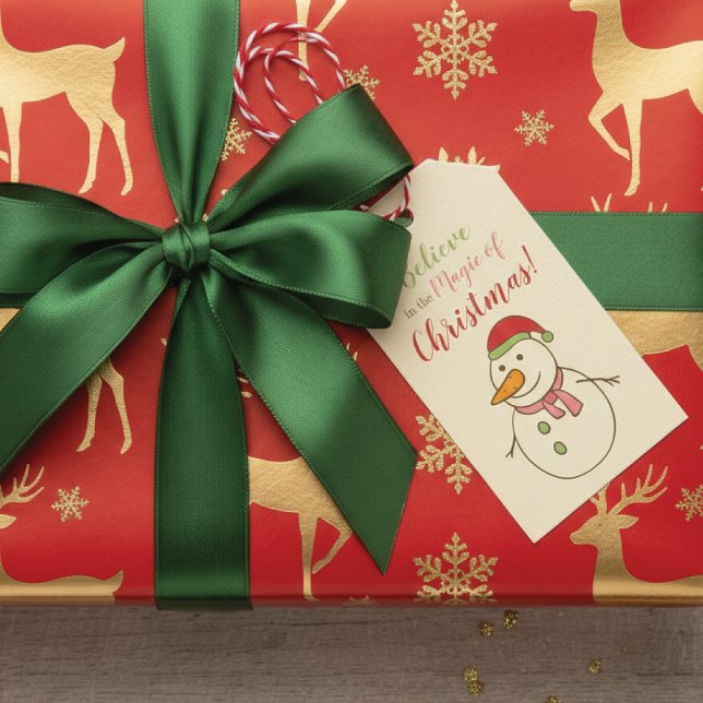 Étiquettes-cadeau Magic du bonhomme de neige de Noël (Créateur téléchargé)