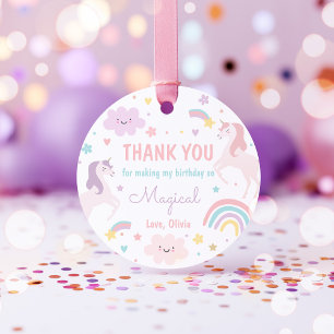 Étiquettes Cadeau Magic Pastel Unicorn Rainbow Birthday Party