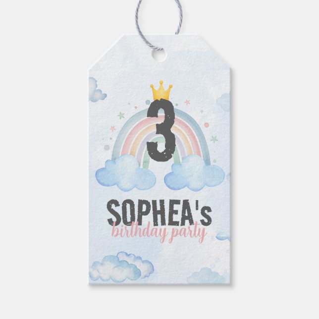 Étiquettes-cadeau Magical Rainbow Birthday Invitation (Devant)