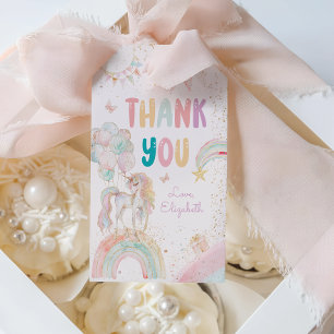 Étiquettes-cadeau Magique Unicorn arc-en-ciel Anniversaire Merci