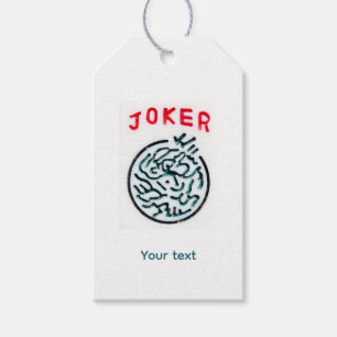 Étiquettes-cadeau MahJong, symbole mosaïque Joker