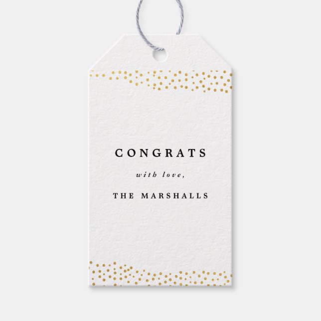 Étiquettes-cadeau Maillot de confetti d'or (Devant)