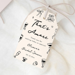 Étiquettes-cadeau Main Noire Tirée Qui Est Plus Fête des mariées