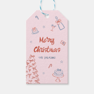 Étiquettes-cadeau Main Whimsical Tirée Oh Quelle Fun Noël