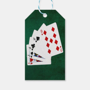 Étiquettes-cadeau Mains de poker - Deux paires - Jack, quatre