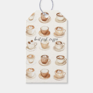 Étiquettes-cadeau Mais d'abord, les tasses à café