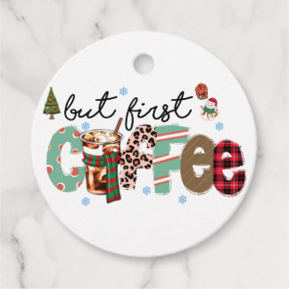 Étiquettes Cadeau Mais premier café Joyeux Noël