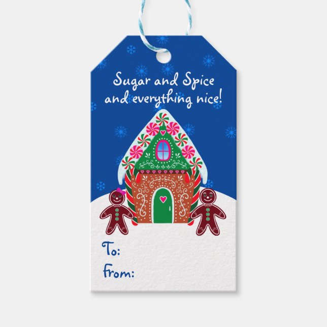 Étiquettes-cadeau Maison en pain d'épices Cuisine de Noël (Devant)