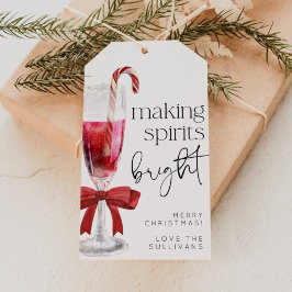 Étiquettes-cadeau Making Spirits Bright Christmas Cocktail Gift Tag