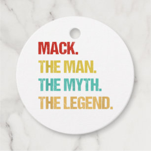 Étiquettes Cadeau Mâle Mack L'Homme Le Mythe La Légende