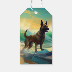 Étiquettes-cadeau Malinoi Beach Surf Peinture belge