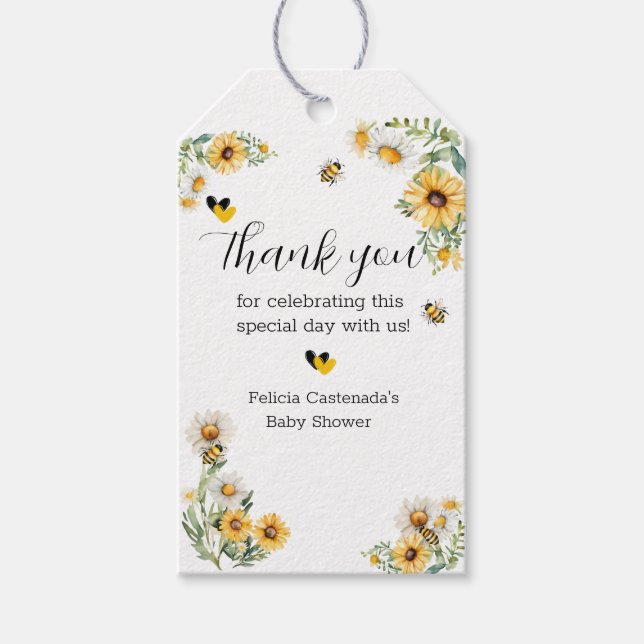 Étiquettes-cadeau Mama to Bee Fleur Jaune Bumblebee (Devant)