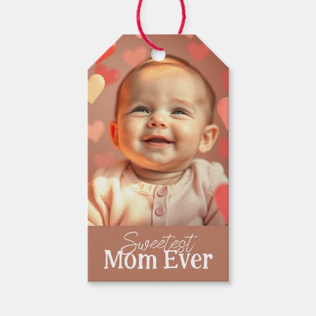 Étiquettes-cadeau Maman Cadeau Ajouter photo et texte (Devant)