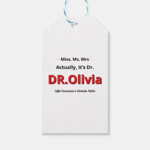 Étiquettes-cadeau Maman diplômée PhD Graduation Doctorat Drôle Objec