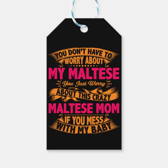 Étiquettes-cadeau Maman Maltaise folle (Devant)