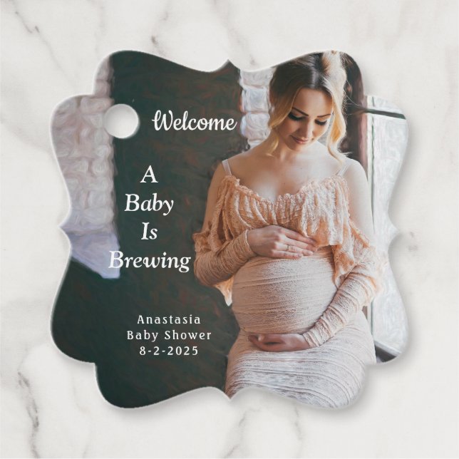 Étiquettes Cadeau Maman Mère Bébé Brassage Baby shower Personnaliser (Devant)