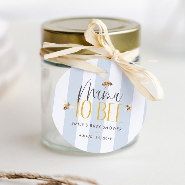 Étiquettes Cadeau Maman to Bee Honey Baby shower bleu (Créateur téléchargé)