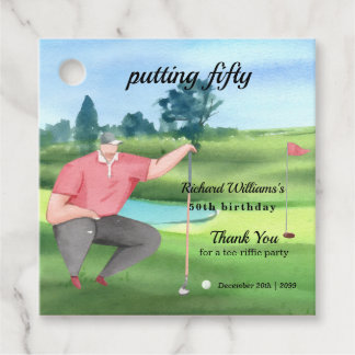 Étiquettes Cadeau Man Golf Putting Fifty 50th Birthday