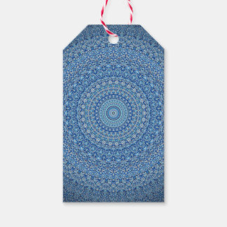 Étiquettes-cadeau Mandala bleu