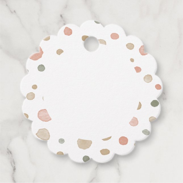 Étiquettes Cadeau Mandy Confetti Aquarelle Points Favoriser les étiq (Devant)