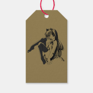 Étiquettes-cadeau Manga, Neko Catgirl Furry Kawaii Loli
