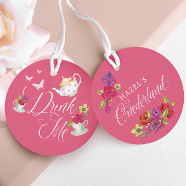 Étiquettes Cadeau Mange-Moi ! Alice vintage dans l'Onederland Floral