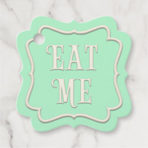 Étiquettes Cadeau "Mange moi" Wonderland Tea Party Green Personnalis