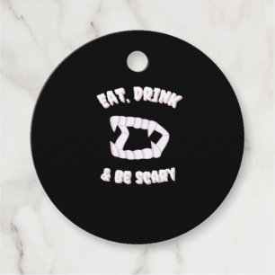 Étiquettes Cadeau Manger Boire Être Effrayant Style Vampire Minimali