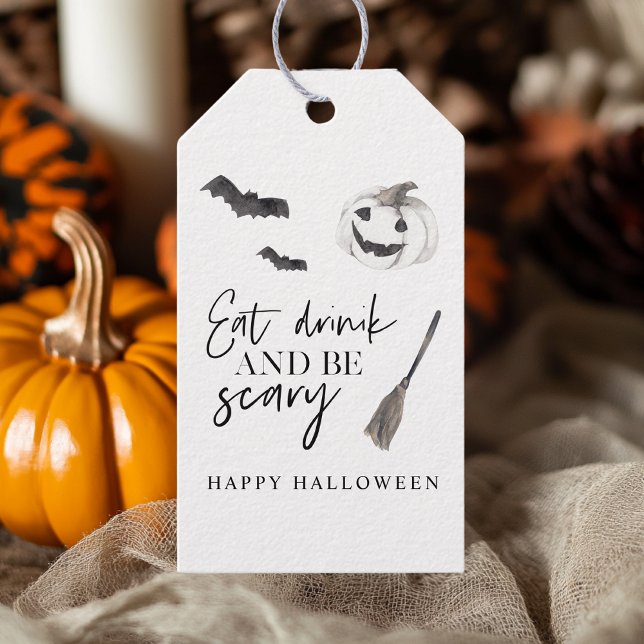 Étiquettes-cadeau Mangez Boire Et Faites Peur | Bonne Halloween (Créateur téléchargé)