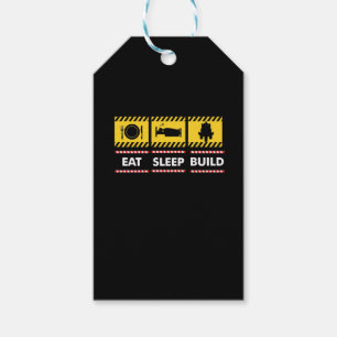 Étiquettes-cadeau Mangez Sleep Build Toy Brick