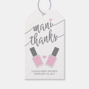 Étiquettes-cadeau Mani Merci Baby shower Merci Tag, Rose