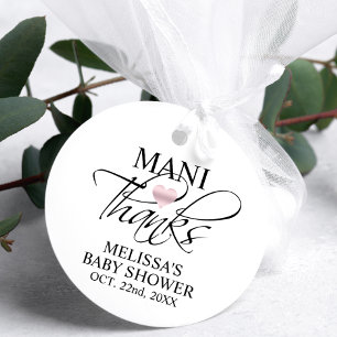 Étiquettes Cadeau MANI Thanks Baby Shower Nail Polish Manicure