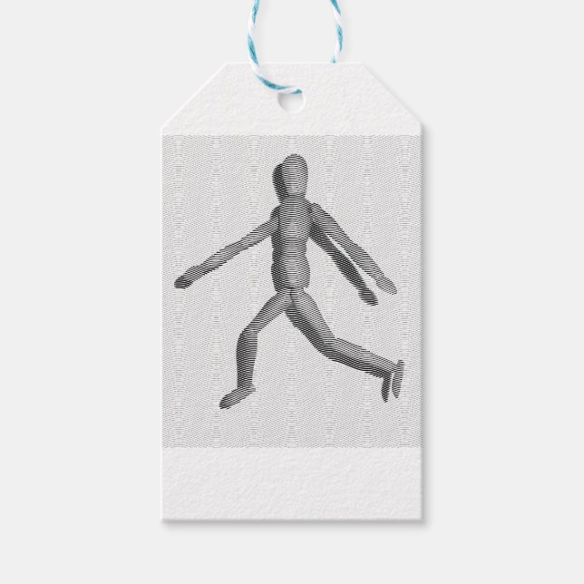 Étiquettes-cadeau Mannequin humain en bois (Devant)