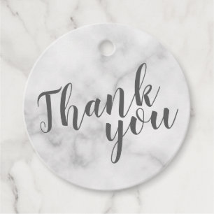 Étiquettes Cadeau Marbre blanc Mariage élégant élégant Merci
