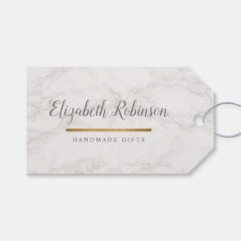 Étiquettes-cadeau Marbre blanc tendance & Parties scintillant or cad