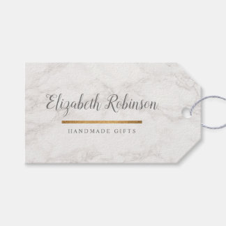 Étiquettes-cadeau Marbre blanc tendance & Parties scintillant or cad