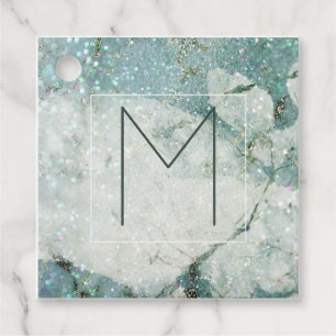 Étiquettes Cadeau Marbre bleu Turquoise minimal