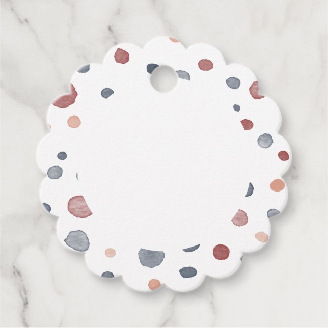 Étiquettes Cadeau Marcus Confetti Aquarelle Points Favoriser les éti (Devant)