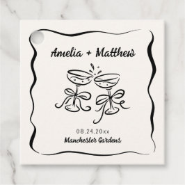 Étiquettes Cadeau Mariage à main moderne et capricieux