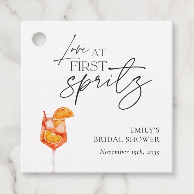 Étiquettes Cadeau Mariage Amoureux dès le Premier Spritz (Devant)