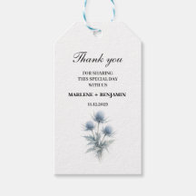 Mariage aquarelle florale Chardon Bleu Écossais