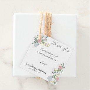 Étiquettes Cadeau Mariage aquarelle florale délicate