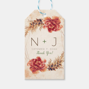 Étiquettes-cadeau Mariage Aquarelle Florale Épices Automnales