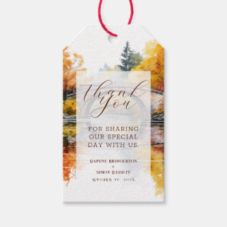 Étiquettes-cadeau Mariage au Pont de la Forêt d'Automne