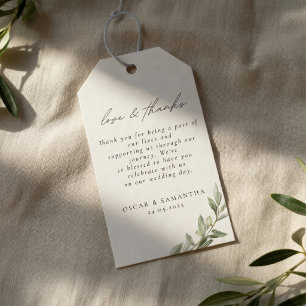 Étiquettes-cadeau Mariage au rameau d'olivier Élégante verdure