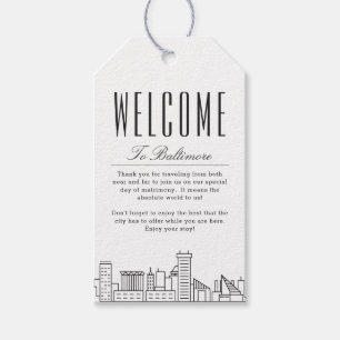 Étiquettes-cadeau Mariage Baltimore   Message de bienvenue