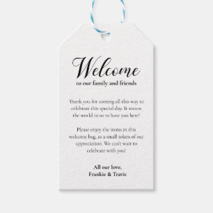 Étiquettes-cadeau Mariage Bienvenue À L'Hébergement Panier Cadeau